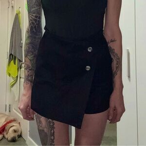 Black suede skort